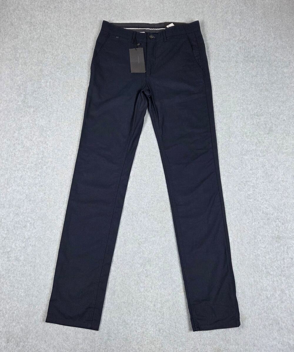 NWT Zara Man 30x34 Navy Blue Slim Fit Flat Front Chino Pants